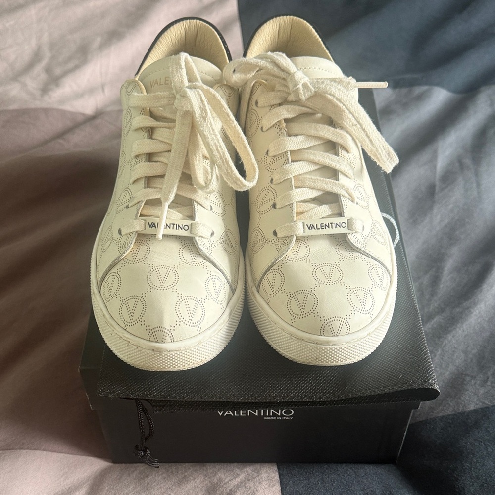 Valentino Women's White Patterned Sneakers